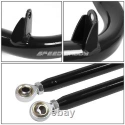 Black 49stainless Steel Chassis Harness Bar+red 4-pt Strap Buckle Seat Belt