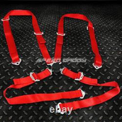 Black 49stainless Steel Chassis Harness Bar+red 4-pt Strap Camlock Seat Belt