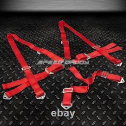 Black 49stainless Steel Chassis Harness Bar+red 6-pt Strap Camlock Seat Belt