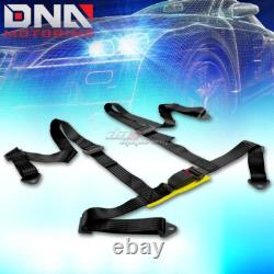 Black 49stainless Steel Chassis Harness Rod+black 4-pt Strap Buckle Seat Belt