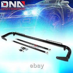 Black 49stainless Steel Chassis Harness Rod+black 4-pt Strap Buckle Seat Belt