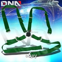 Black 49stainless Steel Chassis Harness Rod+green 4-pt Strap Camlock Seat Belt