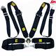 Black 4 Point Camlock Quick Release Car Seat Belt Harness For OMP Racing