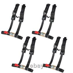 Black For Polaris RZR XP S 4 1000 Seat Belt Harness 4 Pack 4 Point 2 Padded ATV