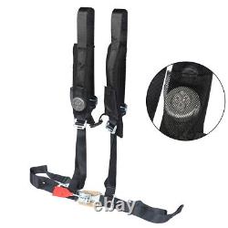 Black For Polaris RZR XP S 4 1000 Seat Belt Harness 4 Pack 4 Point 2 Padded ATV