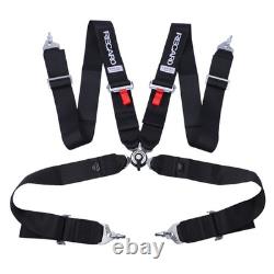 Black RECARO 4 Point 3 Racing Seat Belt Quick Release Seatbelt Snap-On Harness