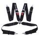 Black RECARO 4 Point 3 Racing Seat Belt Quick Release Seatbelt Snap-On Harness