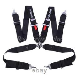 Black RECARO 4 Point 3 Racing Seat Belt Quick Release Seatbelt Snap-On Harness