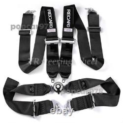 Black RECARO 4 Point 3 Racing Seat Belt Quick Release Seatbelt Snap-On Harness