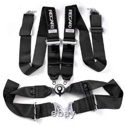 Black/RECARO/4 Point 3 Racing Seat Belt Quick Release Seatbelt Snap-On Harness
