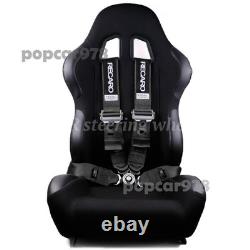 Black RECARO 4 Point 3 Racing Seat Belt Quick Release Seatbelt Snap-On Harness