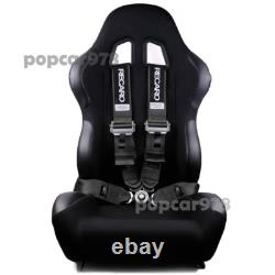Black RECARO 4 Point 3 Racing Seat Belt Quick Release Seatbelt Snap-On Harness