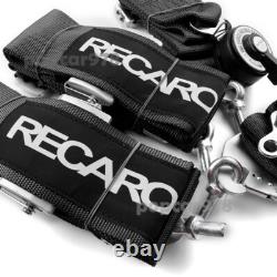 Black RECARO 4 Point 3 Racing Seat Belt Quick Release Seatbelt Snap-On Harness