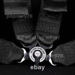 Black RECARO 4 Point 3 Racing Seat Belt Quick Release Seatbelt Snap-On Harness