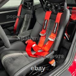 Black RECARO 4 Point 3 Racing Seat Belt Quick Release Seatbelt Snap-On Harness