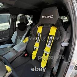 Black RECARO 4 Point 3 Racing Seat Belt Quick Release Seatbelt Snap-On Harness
