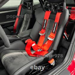 Black RECARO 4 Point 3 Racing Seat Belt Quick Release Seatbelt Snap-On Harness
