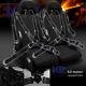 Black Reclinable Sport Racing Seats+4 Point Camlock Seat Belts Harness