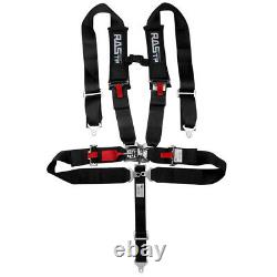 Black/Red 4 Point Camlock Quick Release Seat Belt Harness 3 Wide Universal