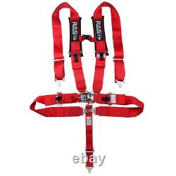 Black/Red 4 Point Camlock Quick Release Seat Belt Harness 3 Wide Universal