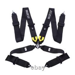 Black Sparco 4 Point Snap-On 3 Racing Seat Belt Harness Quick release