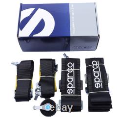 Black Sparco 4 Point Snap-On 3 Racing Seat Belt Harness Quick release