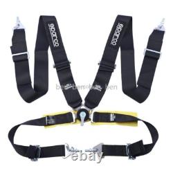 Black Sparco 4 Point Snap-On 3 Racing Seat Belt Harness Quick release