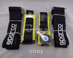Black Sparco 4 Point Snap-On 3 Racing Seat Belt Harness Quick release