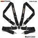 Black Universal 4-Point 3 Nylon Strap Harness Safety Camlock Racing Seat Belt