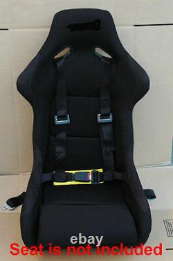 Black Universal 4 Point Racing Safety Seat Belt 2' Strap Nylon Harness Buckle