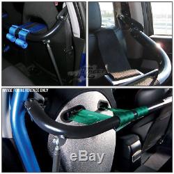 Blue 49 Adjustable MILD Steel Safety Seat Belt Harness Bar With Support Rods