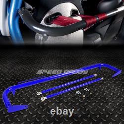 Blue 49stainless Steel Chassis Harness Bar+black 4-pt Strap Buckle Seat Belt