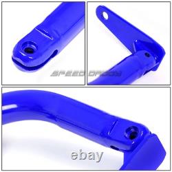 Blue 49stainless Steel Chassis Harness Bar+black 4-pt Strap Buckle Seat Belt