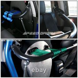 Blue 49stainless Steel Chassis Harness Bar+black 4-pt Strap Buckle Seat Belt