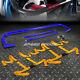 Blue 49stainless Steel Chassis Harness Bar+gold 4-pt Strap Buckle Seat Belt