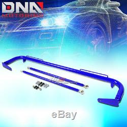Blue 49stainless Steel Chassis Harness Rod+blue 4-pt Strap Buckle Seat Belt