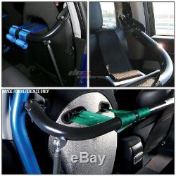 Blue 49stainless Steel Chassis Harness Rod+green 4-pt Strap Buckle Seat Belt