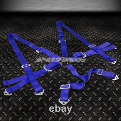 Blue 49stainless Steel Harness Bar+blue 6-pt Shoulder Strap Camlock Seat Belt