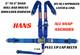 Blue Hans 5 Point Race Harness Seat Belt Sfi 16.1 Snap Clip In Anchors Latch