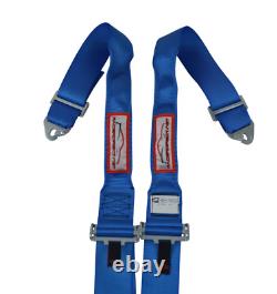 Blue Hans 5 Point Race Harness Seat Belt Sfi 16.1 Snap Clip In Anchors Latch