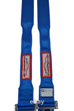 Blue Hans 5 Point Race Harness Seat Belt Sfi 16.1 Snap Clip In Anchors Latch