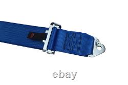 Blue Hans 5 Point Race Harness Seat Belt Sfi 16.1 Snap Clip In Anchors Latch