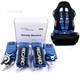 Blue RECARO 4 Point 3 Racing Seat Belt Quick Release Seatbelt Snap-On Harness