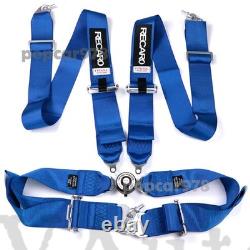 Blue RECARO 4 Point 3 Racing Seat Belt Quick Release Seatbelt Snap-On Harness