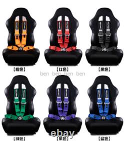 Blue RECARO 4 Point 3 Racing Seat Belt Quick Release Seatbelt Snap-On Harness