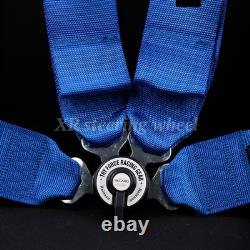 Blue RECARO 4 Point 3 Racing Seat Belt Quick Release Seatbelt Snap-On Harness