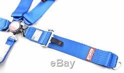 Blue Safety Harness Hans Cam Lock Racing Sfi 16.1 5 Pt Roll Bar Mount Seat Belt