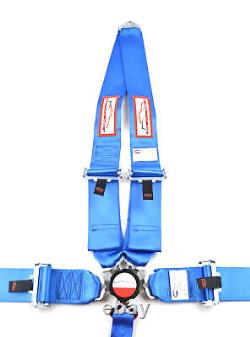 Blue Safety Harness Sfi 16.1 Racing 5 Point V Mount 3 Cam Lock Seat Belt