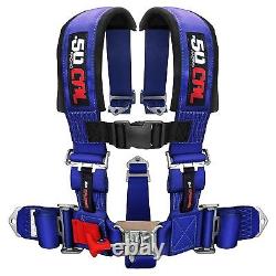 Blue Seat Belt Safety Harness 5 Point Style Sports Car Street Racing Baja 1000