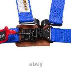 Blue Universal 2'' 4-Point Racing Latch and Link Nylon Safety Harness Seat Belt